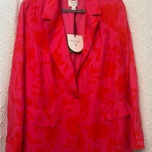 Kate Spade Vibrant Red Floral Blazer